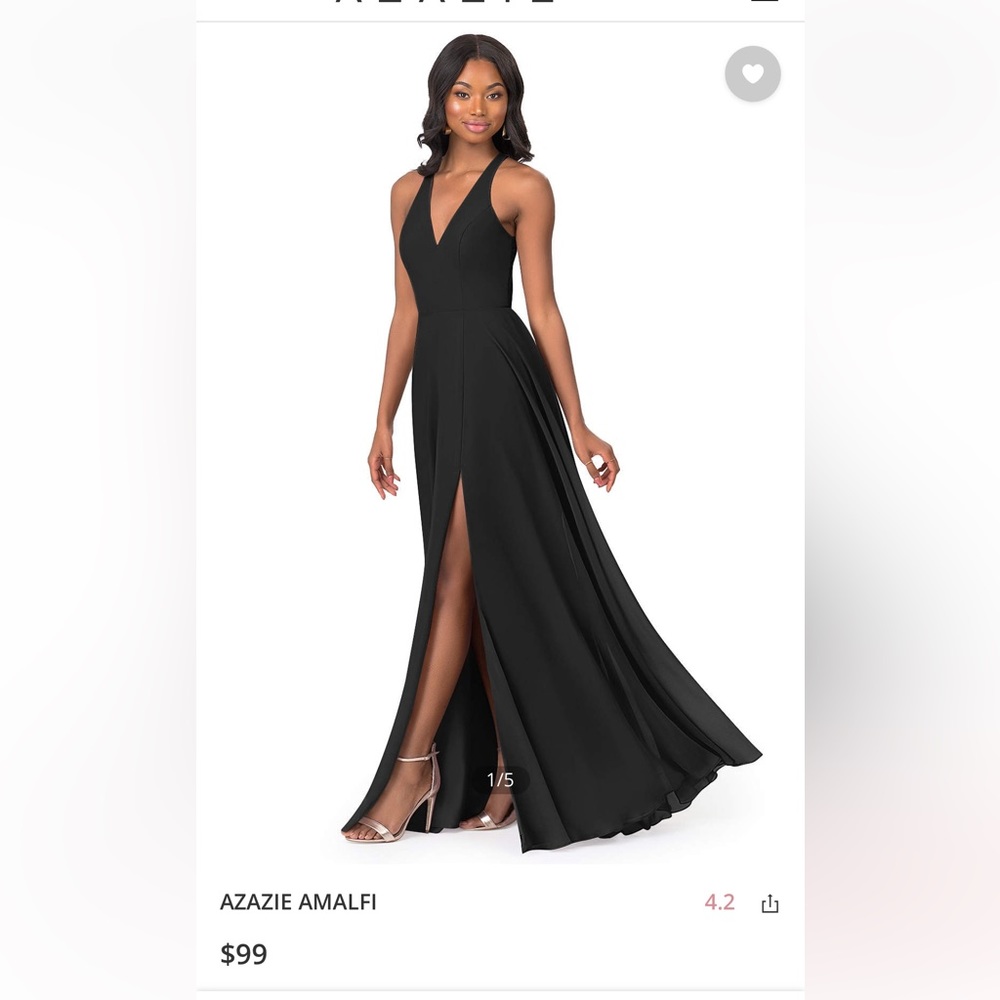 Azazie Amalfi Black Bridesmaid dress